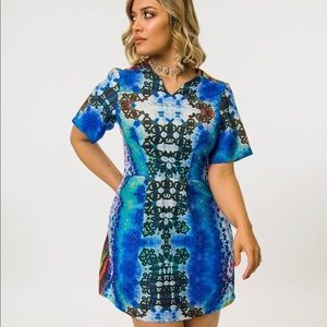 Sample Dress. Digitally printed, cut-out back.